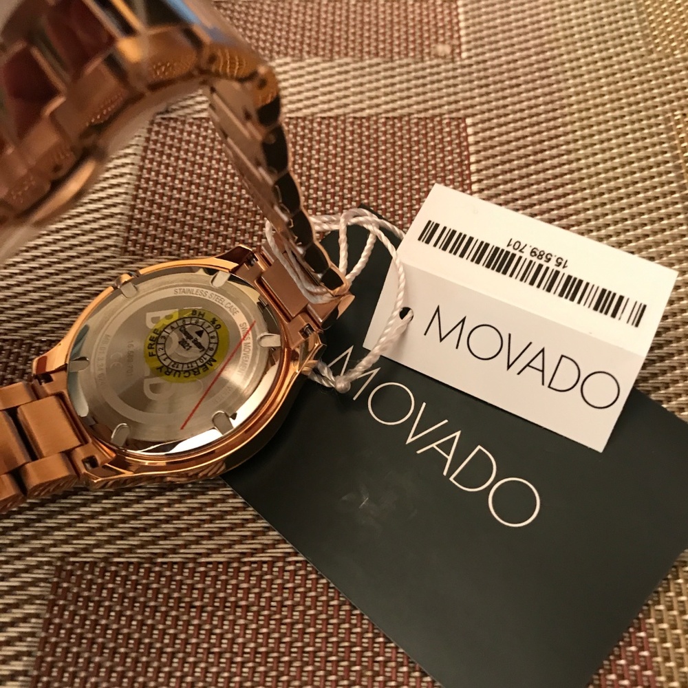 Movado Bold Stainless Steel Rose Gold Watch - Picture 5 of 6